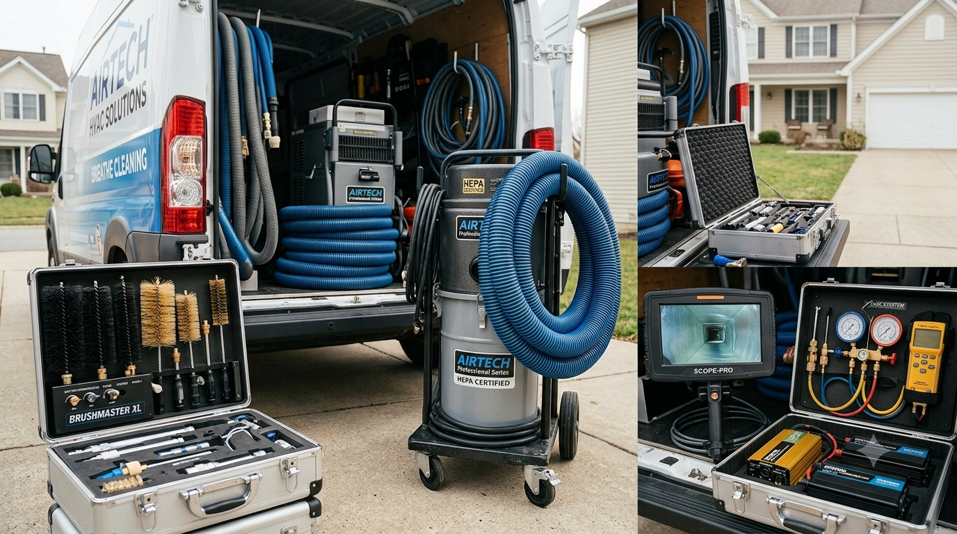Air duct cleaning technician